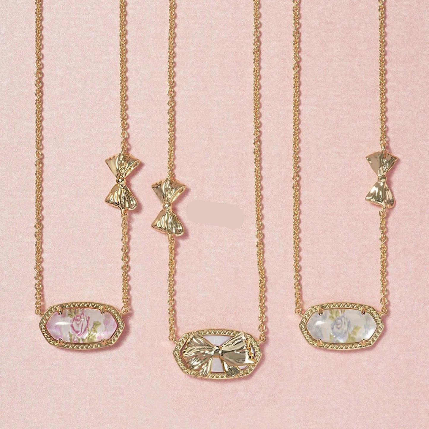 Oval with Bow Necklace