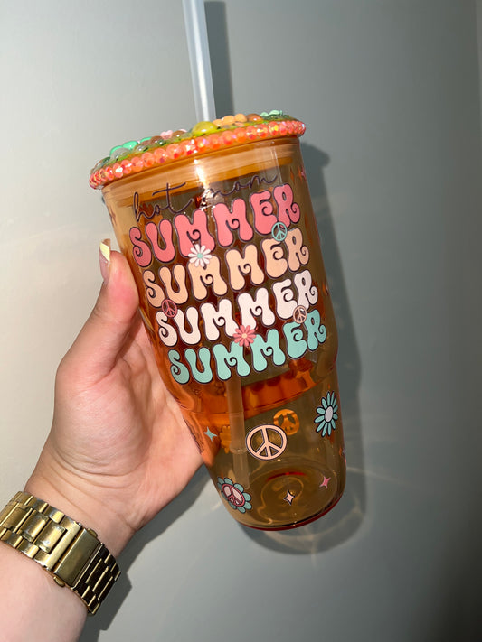 20oz Hot Mom Summer WITH decorated lid Premade