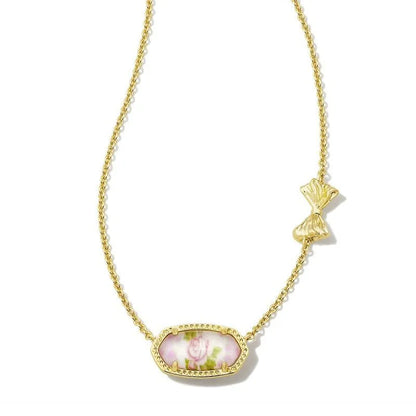 Oval with Bow Necklace