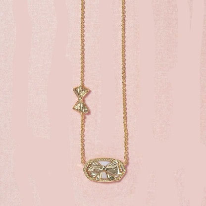 Oval with Bow Necklace