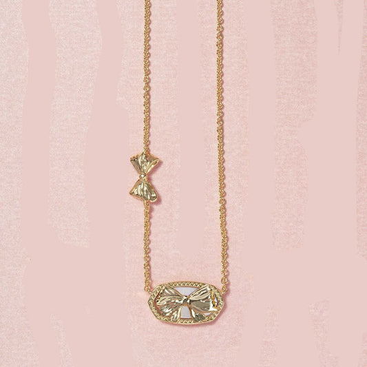 Oval with Bow Necklace
